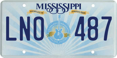 MS license plate LNO487