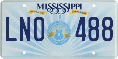MS license plate LNO488
