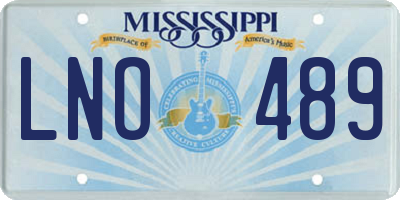 MS license plate LNO489