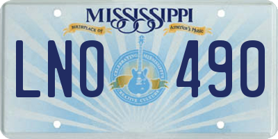 MS license plate LNO490