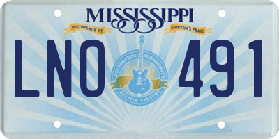 MS license plate LNO491