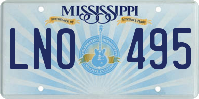 MS license plate LNO495