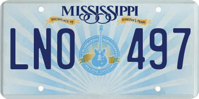 MS license plate LNO497