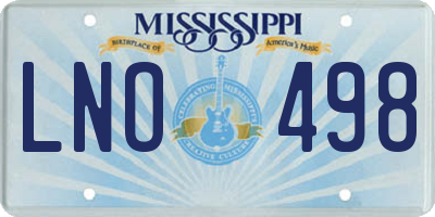 MS license plate LNO498