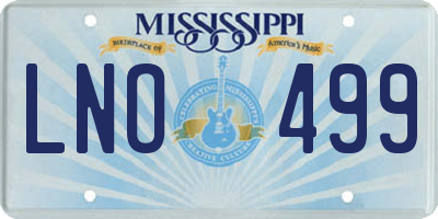 MS license plate LNO499