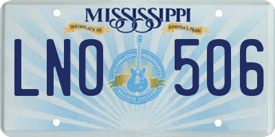 MS license plate LNO506