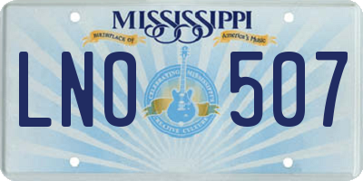 MS license plate LNO507