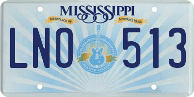 MS license plate LNO513