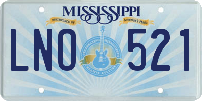 MS license plate LNO521