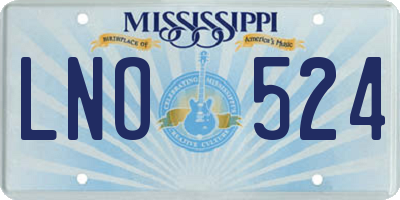 MS license plate LNO524
