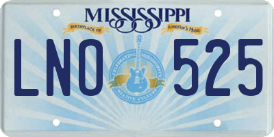 MS license plate LNO525