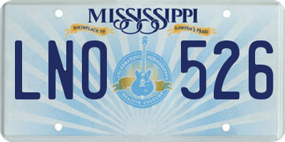 MS license plate LNO526