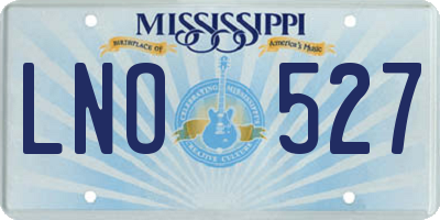 MS license plate LNO527