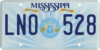 MS license plate LNO528
