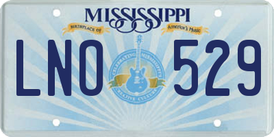 MS license plate LNO529