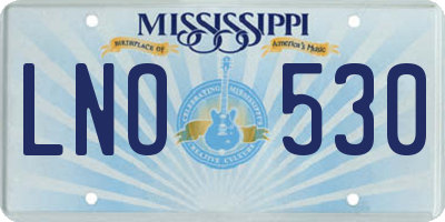 MS license plate LNO530