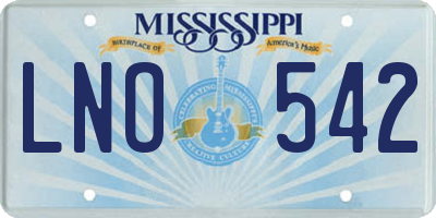 MS license plate LNO542