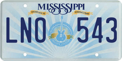 MS license plate LNO543