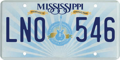 MS license plate LNO546