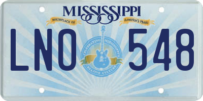 MS license plate LNO548