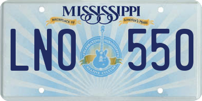 MS license plate LNO550