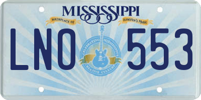 MS license plate LNO553
