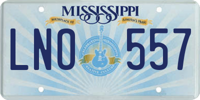 MS license plate LNO557