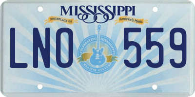 MS license plate LNO559