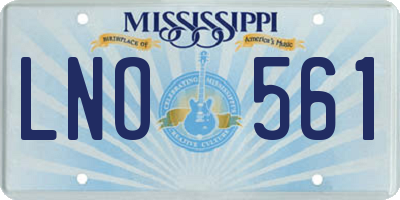 MS license plate LNO561