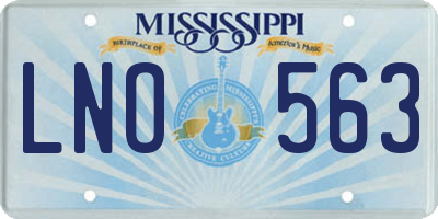 MS license plate LNO563