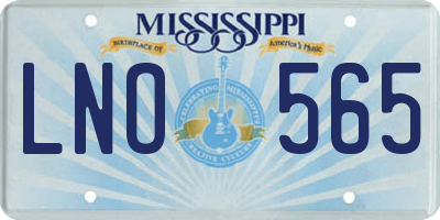 MS license plate LNO565