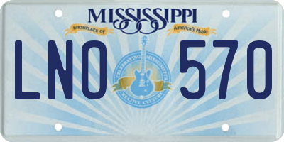 MS license plate LNO570