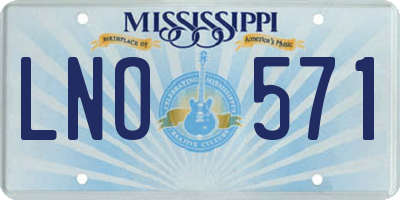 MS license plate LNO571