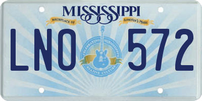 MS license plate LNO572