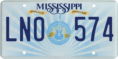 MS license plate LNO574