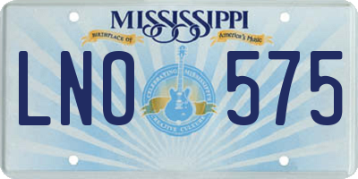 MS license plate LNO575