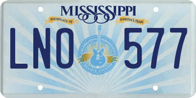 MS license plate LNO577