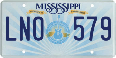 MS license plate LNO579