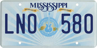 MS license plate LNO580