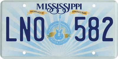 MS license plate LNO582