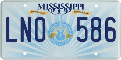 MS license plate LNO586