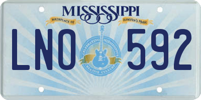 MS license plate LNO592