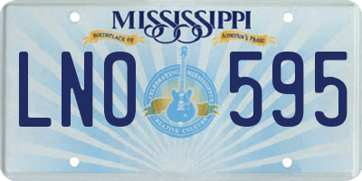 MS license plate LNO595
