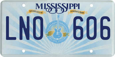 MS license plate LNO606