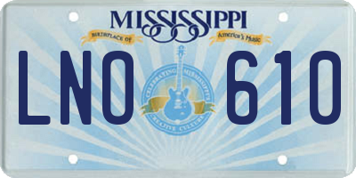 MS license plate LNO610