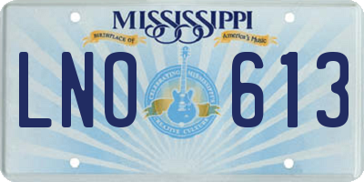 MS license plate LNO613
