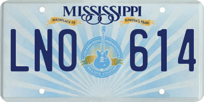 MS license plate LNO614