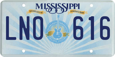 MS license plate LNO616