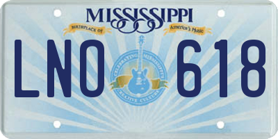 MS license plate LNO618