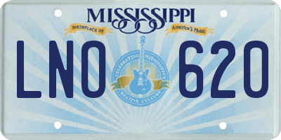 MS license plate LNO620